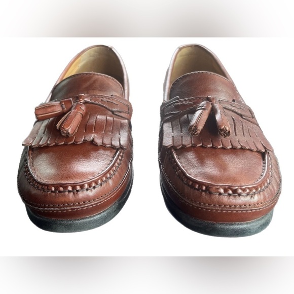 Dockers Brown Leather Loafers Tassle Dress Wear Slip On Comfort Shoes Size 9.5W - Picture 6 of 9